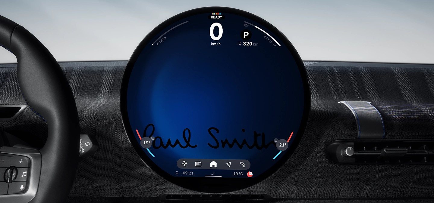 MINI Paul Smith特仕版儀表板與顯示螢幕。